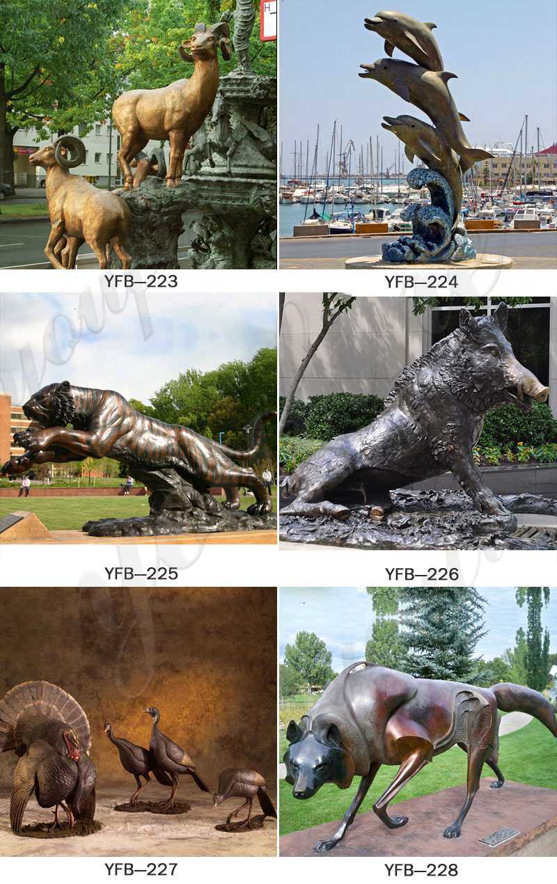 Metal-bronze-animal-statues