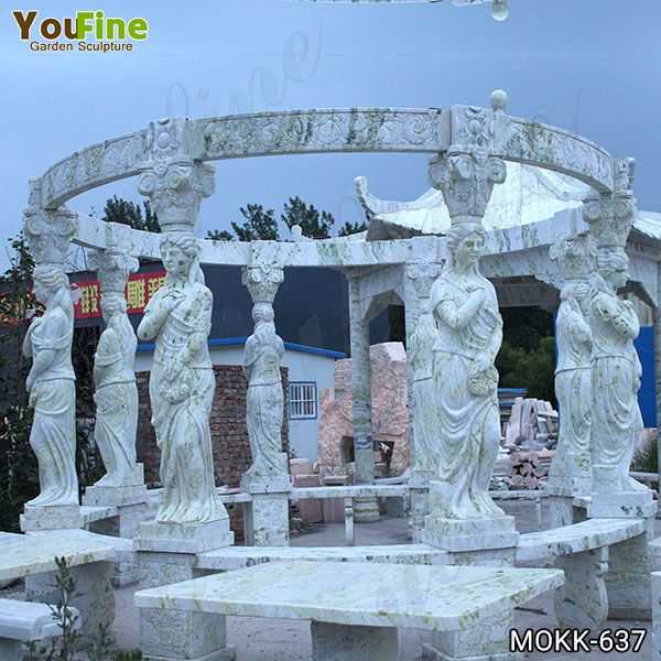 New Design Outdoor Green Marble Statuary Gazebo