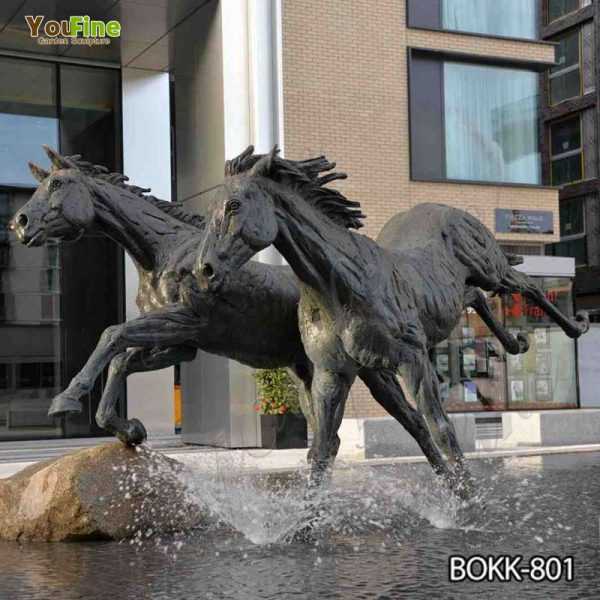 Outdoor Antique Black Bronze Running Horse Statue Supplier BOKK-801