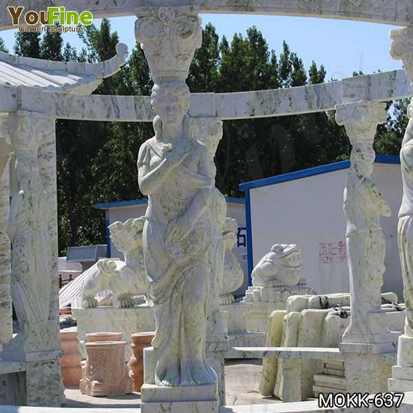 Outdoor Green Marble Statuary Gazebo