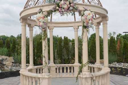 Outdoor Wedding Beige Marble Gazebo Decorations Supplier MOKK-618