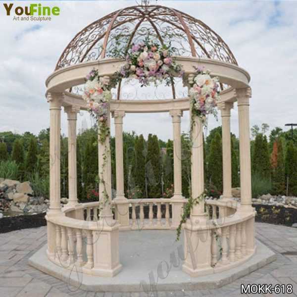 Outdoor Wedding Beige Marble Gazebo Decorations