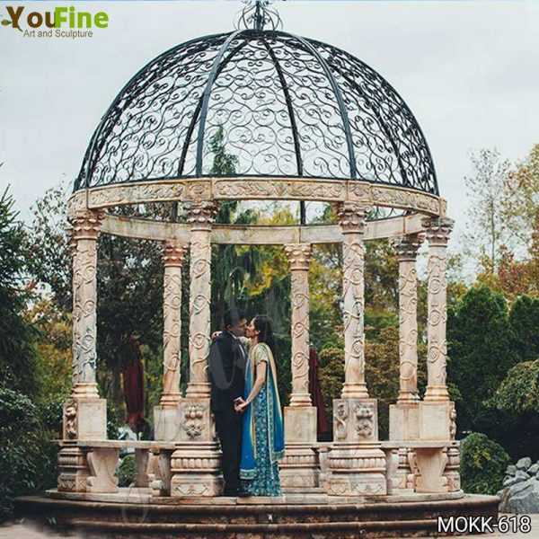 Outdoor Wedding Beige Marble Gazebo Decorations Supplier