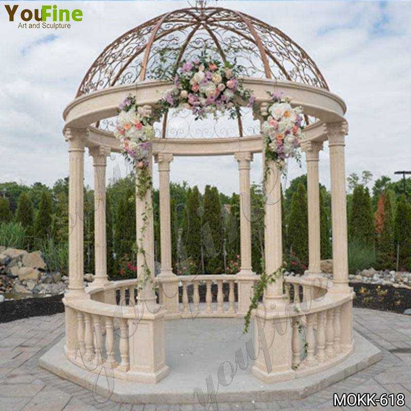 Outdoor Wedding Beige Marble Gazebo Decorations Supplier MOKK-618