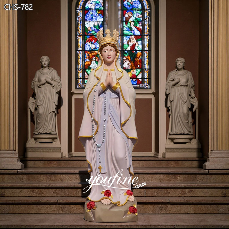 PAINTED virgin mary statue for church