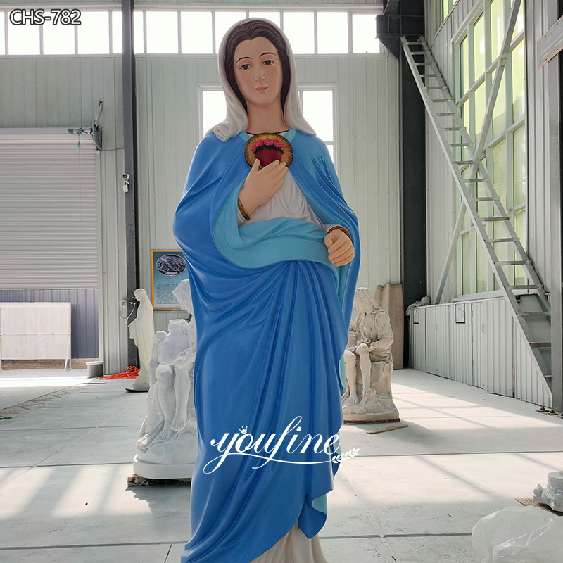 PAINTED virgin mary statue