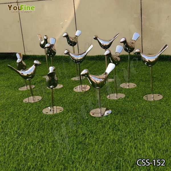 Stainless Steel Bird Sculptures for Garden Decor on sale