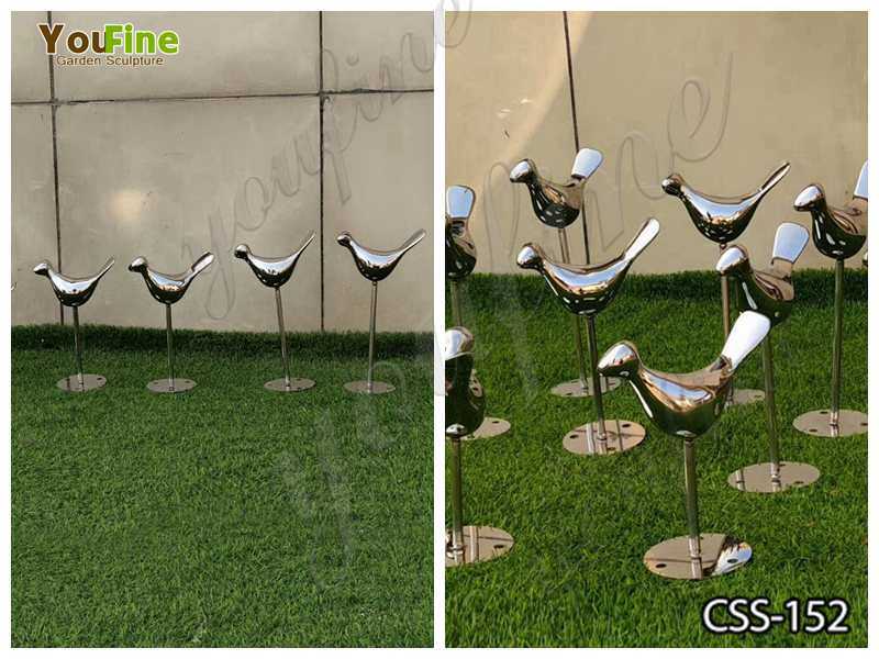 Stainless Steel Bird Sculptures for Garden