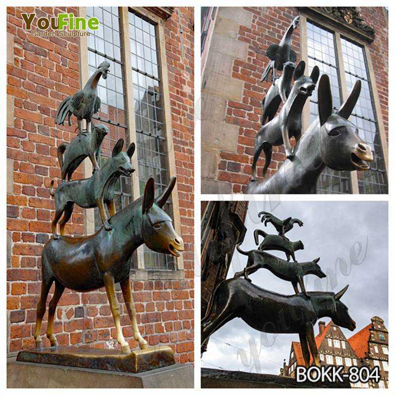 The Bremen Town Musicians bronze statue