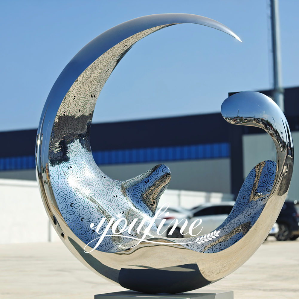 stainless steel abstract yard sculpture