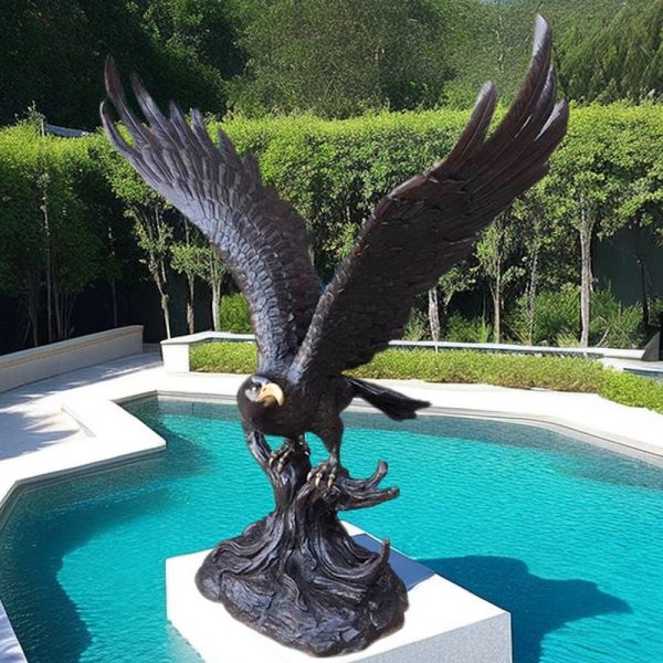 Large Black Metal Bronze Eagle Statue for Garden Decor Supplier BOKK-803