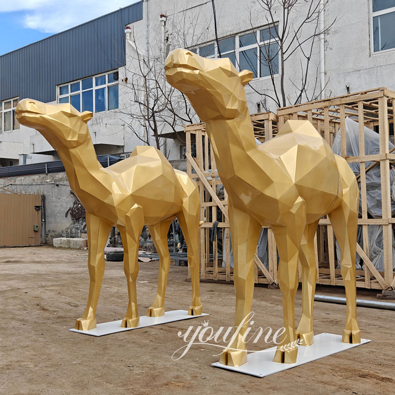 Gold Metal Camel Statues 