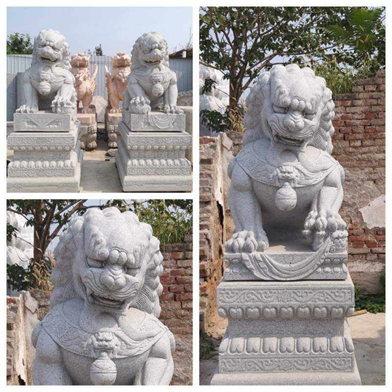 High Quality Outdoor Stone Foo Dog Statues Sale MOKK625You Fine Sculpture