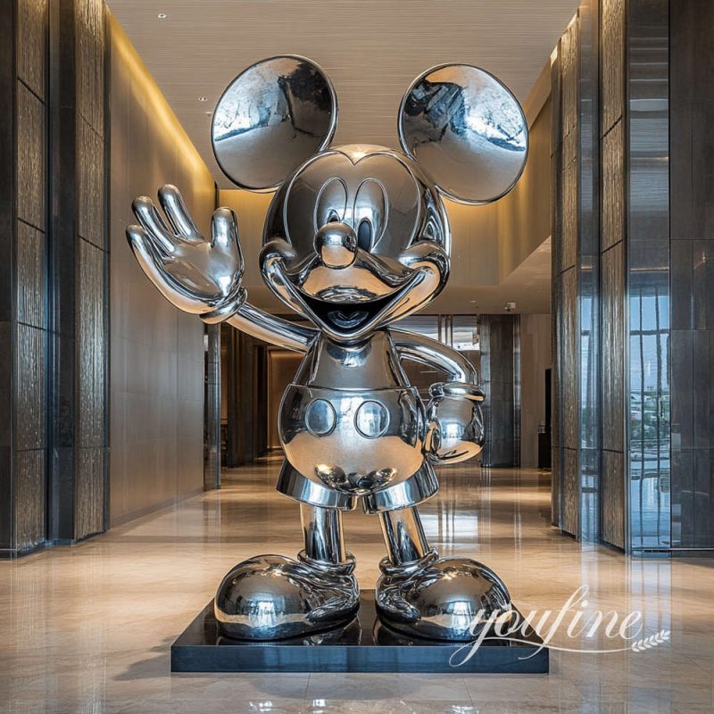 ※モナステMICHAEL & MICKEY 【アート作品】 Custom Stainless Steel Mickey Mouse Sculpture for Sale