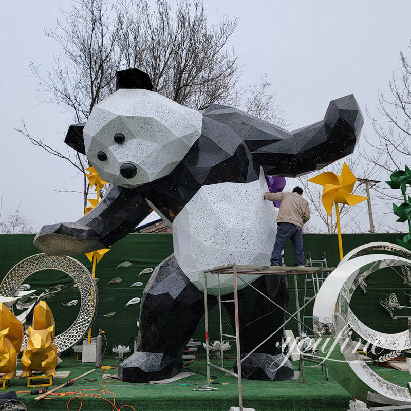 Large Metal Abstract Panda Sculpture for Sale CSS-145