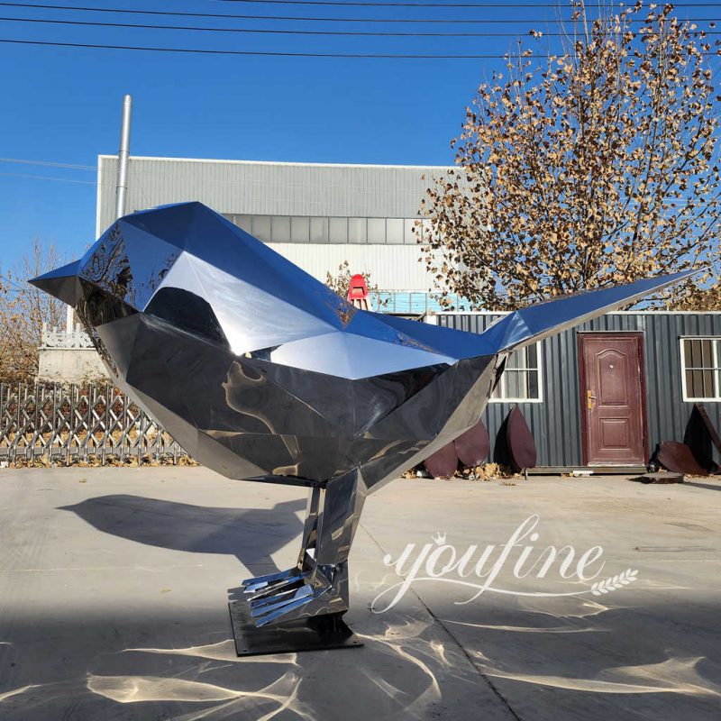 modern metal abstract bird sculpture