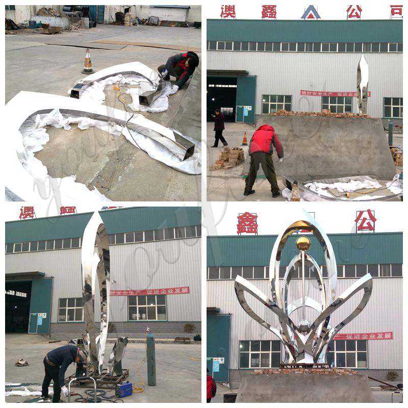 outdoor modern metal sculpture