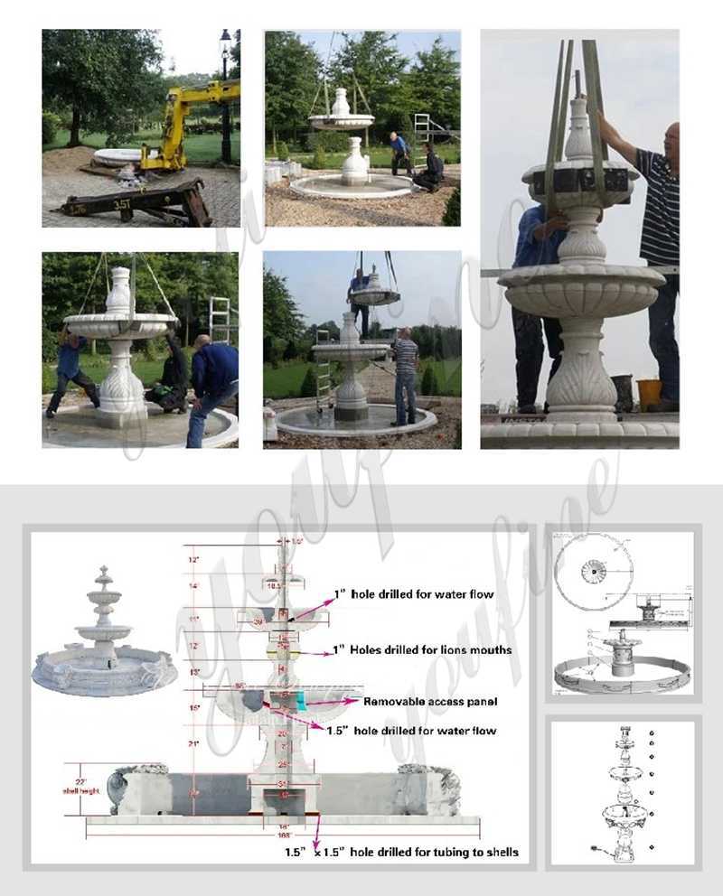 process-of Three Tiered Granite Water Fountain