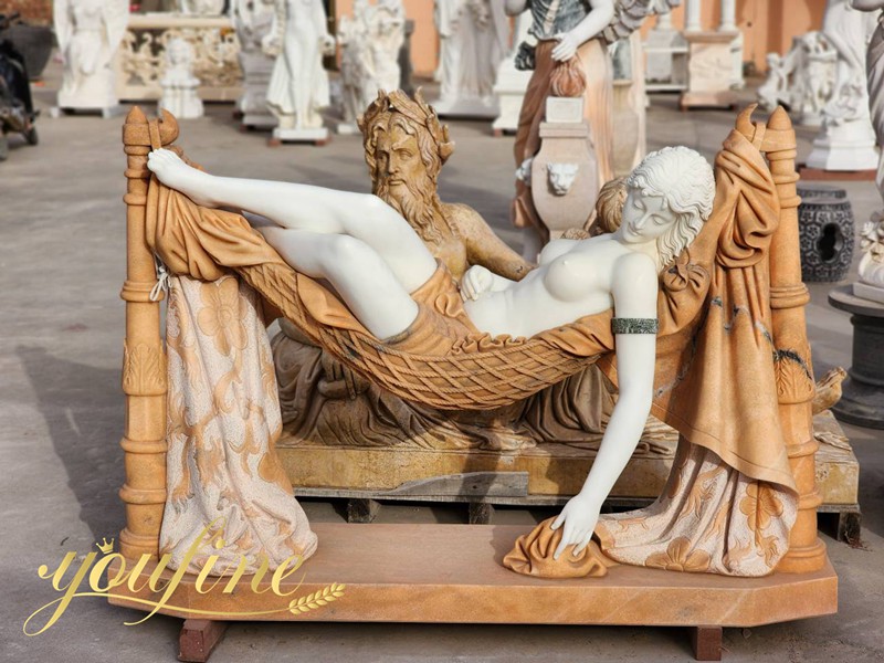 red marble sleeping beauty statue