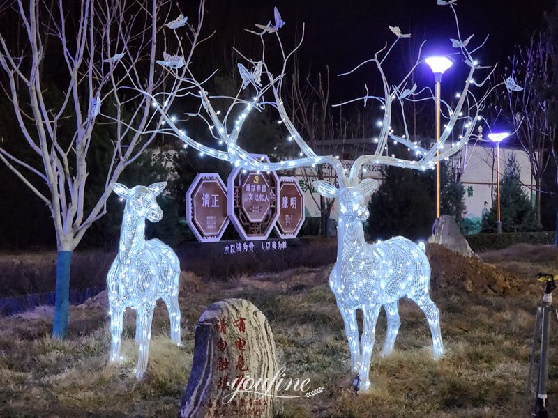 stainless steel light wire deer sculpture for sale
