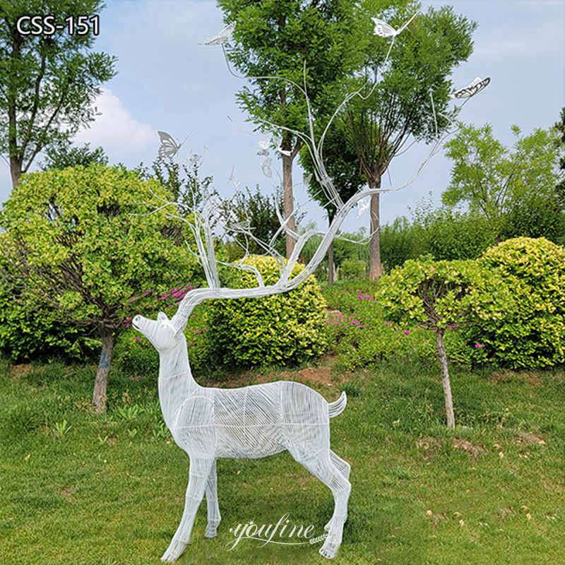 stainless steel wire deer sculpture for sale