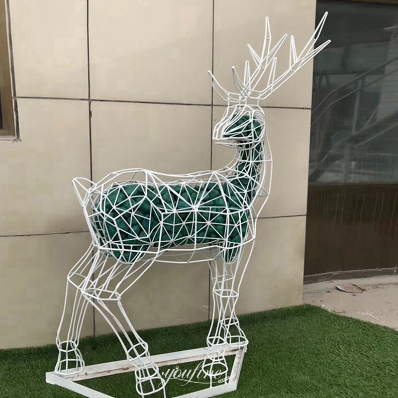 stainless steel wire deer sculpture for sale 