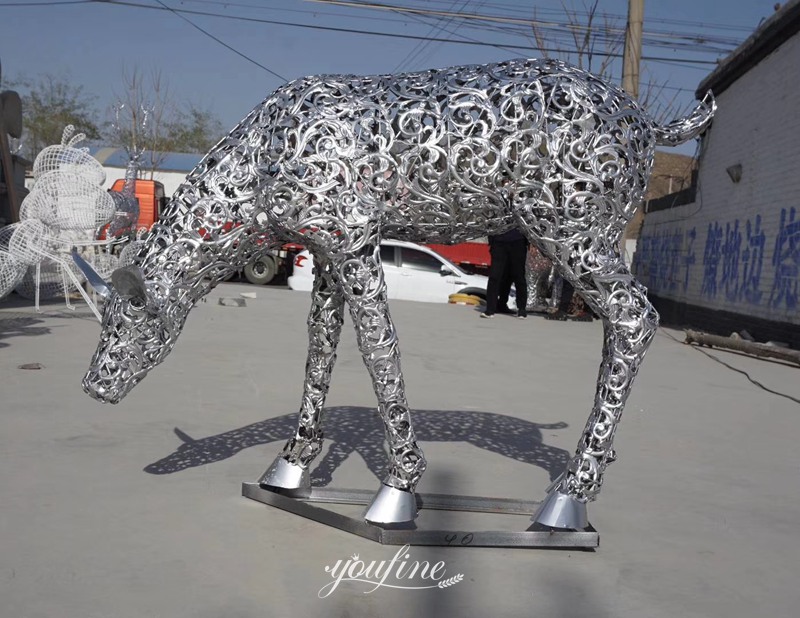 stainless steel wire deer sculpture for sale 