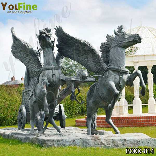 Bronze Perseus and Medusa Head Riding Chariot Sculpture for sale