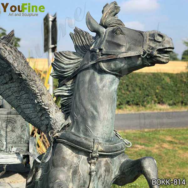 Bronze Perseus and Medusa Head Riding Chariot Sculpture