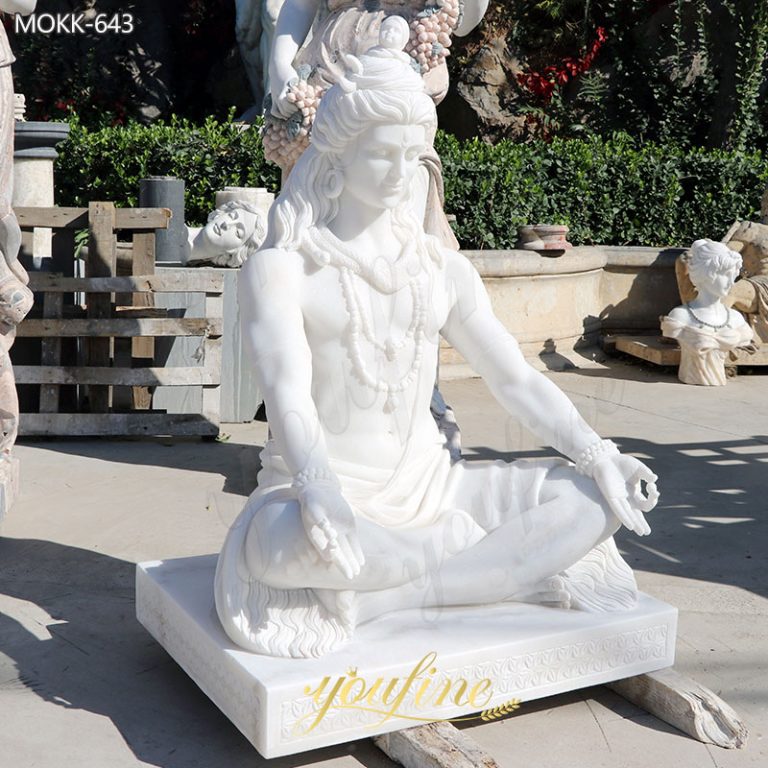 Life-Size White Marble Shiva Statue for Sale MOKK-643