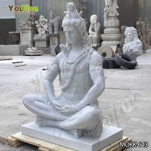 Custom Made White Marble Shiva Statue for Sale