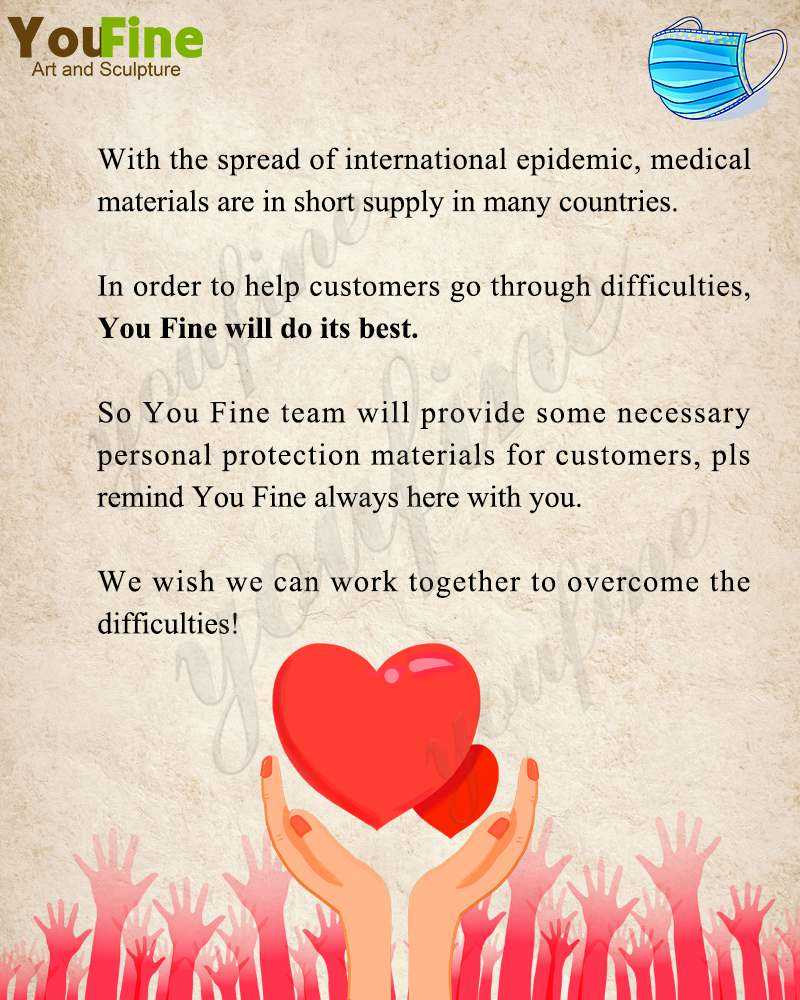 Facing New Coronavirus You Fine Art Sculpture Provide Masks to Help Customer