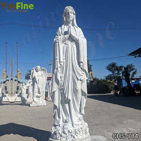 Full Size Marble Blessed Virgin Mary Statue Sculpture