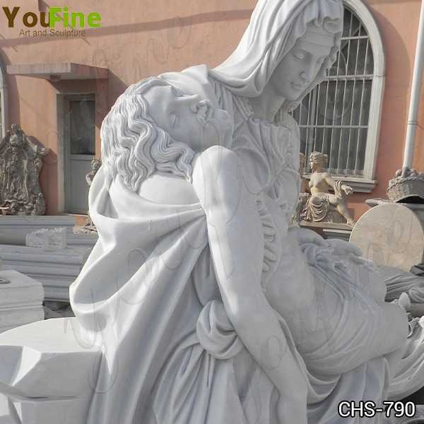 Hand Carved Marble Pieta by Michelangelo Statue for Sale