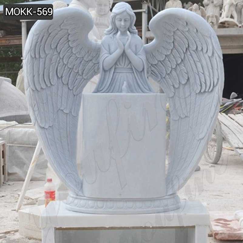 Hand Carved Marble Weeping Angel Headstone Factory Supply MOKK-569