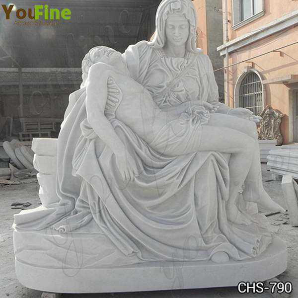 Hand Carved White Marble Pieta by Michelangelo Statue
