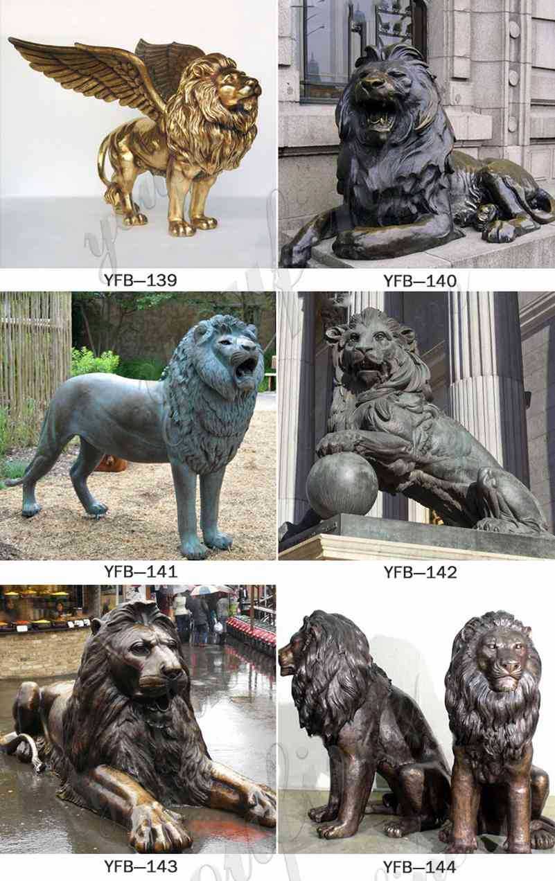 Large Metal Bronze Guardian Lion Statue for Sale