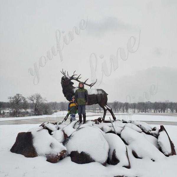 Large Outdoor Bronze Elk Statue from American Client