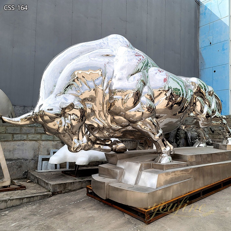 Large Outdoor Stainless Steel Bull Metal Sculpture Supplier CSS-164