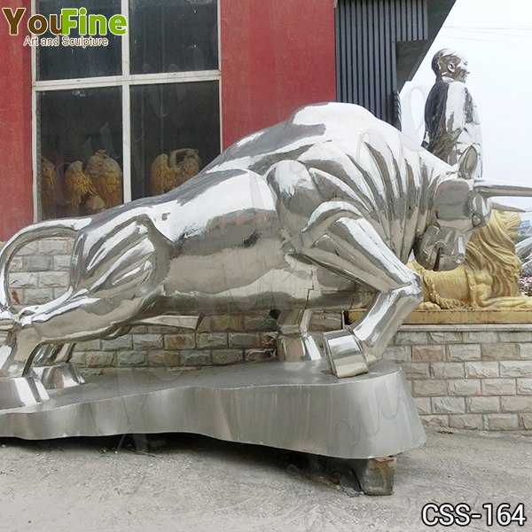 Large Outdoor Stainless Steel Bull Metal Sculpture Supplier