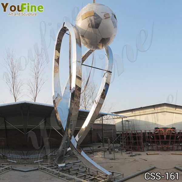 Large Stainless Steel Abstract Football Sculpture Supplier