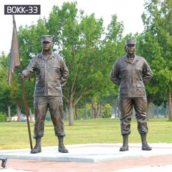 Life Size Bronze Sergeant Military Statue for Outdoor Garden Supplier