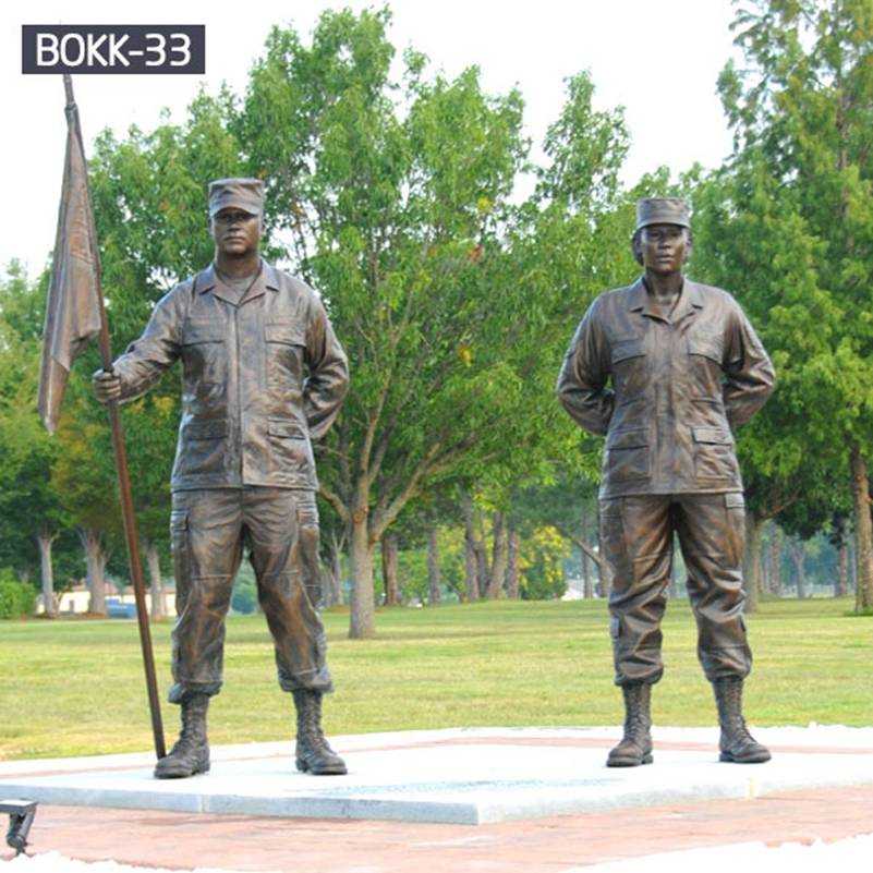 Life Size Bronze Sergeant Military Statue for Outdoor Garden Supplier BOKK-33