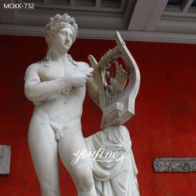 Life Size Greek Apollo with Lyre Statue details