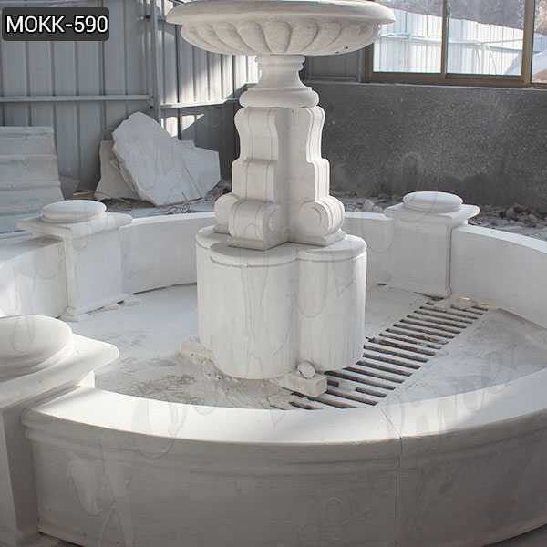 Life Size Marble Tiered Outdoor Water Fountain Simple Design Wholesale