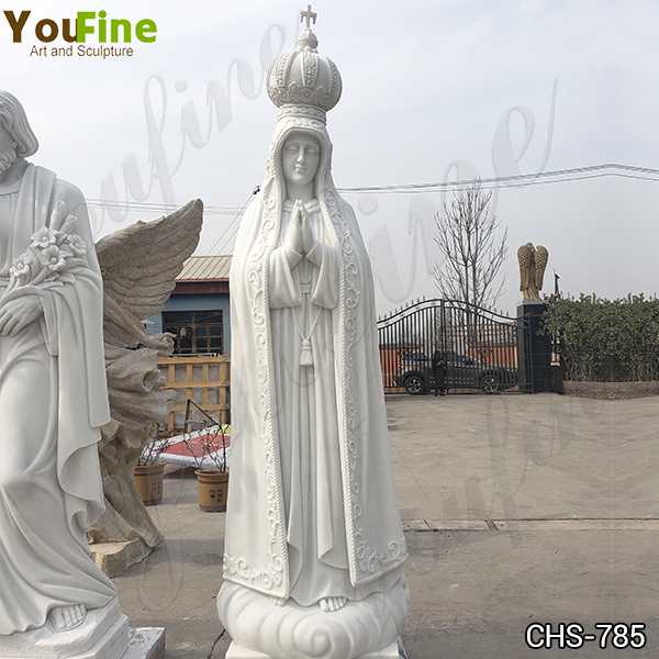 Marble Our Lady of Fatima Statue with Exquisite Crown for Sale CHS-785