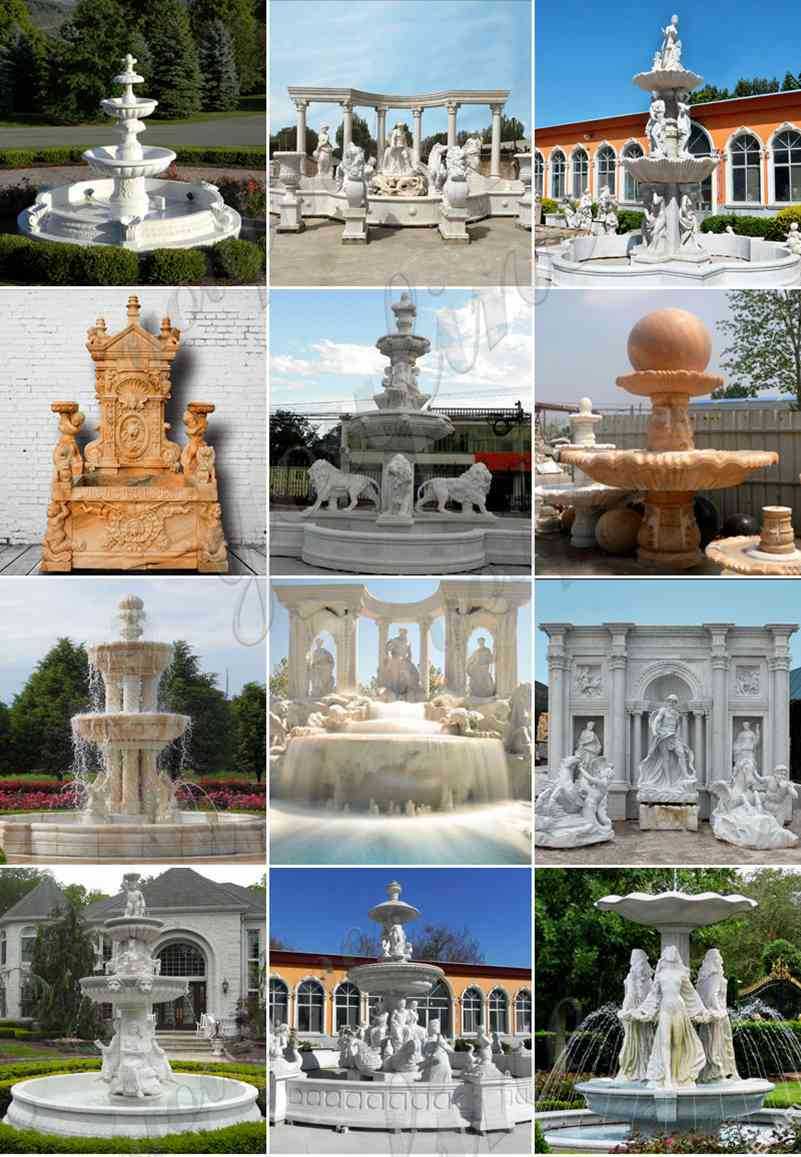 Marble Tiered Outdoor Water Fountain Simple