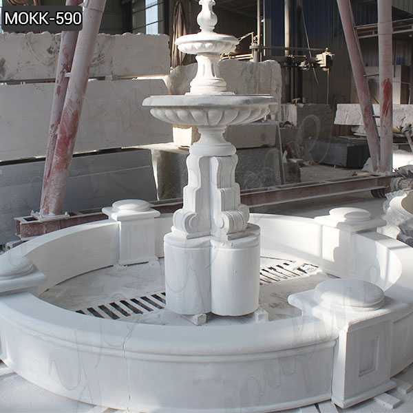 Life Size Marble Tiered Outdoor Water Fountain Simple Design Wholesale MOKK-590