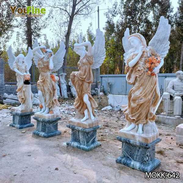 Marble Winged Four Seasons Statues for Outdoor Garden