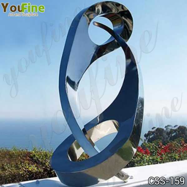 Modern Abstract Yin and Yang Stainless Steel Sculpture